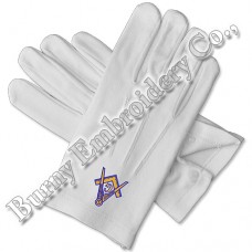 Hands Embroidered Cotton Gloves